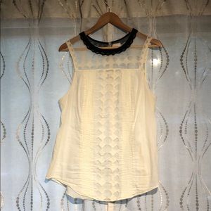 Cream top with sheer detail